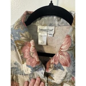 Coldwater Creek Floral Button Up Womens Size PL Long Sleeve Made In USA